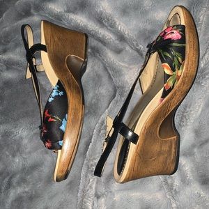 Dansko strapping floral wedge sandal